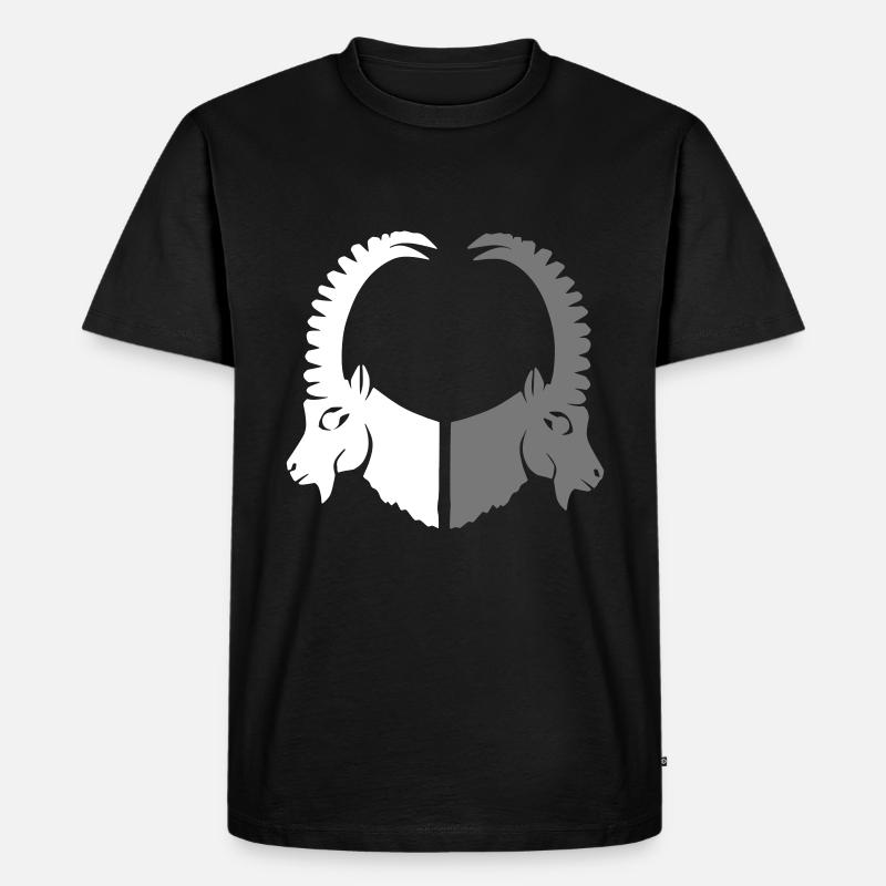 Steinbock Tier Sternzeichen - Männer Premium Bio T-Shirt - Schwarz