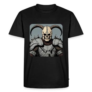 Viking warrior with skull mask and horns - Men's Premium Organic T-Shirt - black - Front - Nico (187cm)