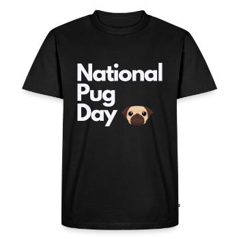 Journée nationale du carlin Mops - T-shirt Premium bio Homme - noir - Devant - Nico (187cm)