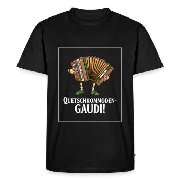 Pressez les commodes en vous amusant ! - T-shirt Premium bio Homme - noir - Devant - Nico (187cm)