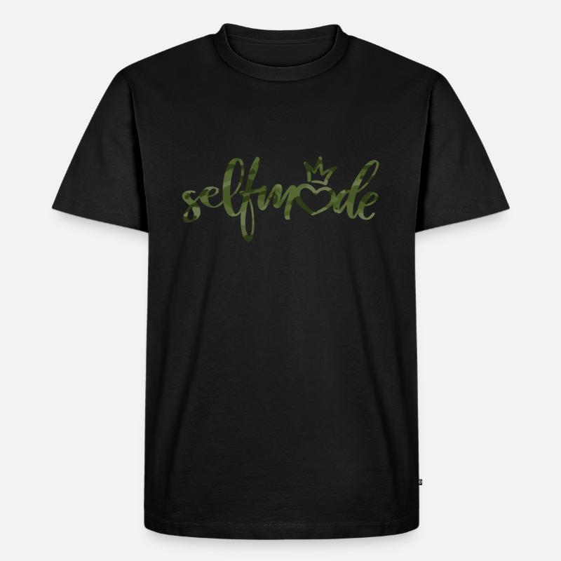 "selfmade" Camo-Green - Männer Premium Bio T-Shirt - Schwarz