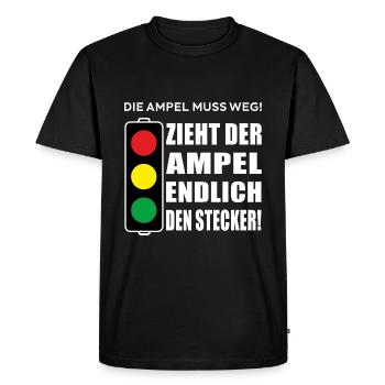 Enfin débranche le feu de circulation - T-shirt Premium bio Homme - noir - Devant - Nico (187cm)