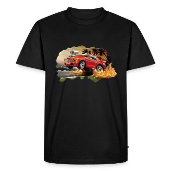 THE CAR - T-shirt Premium bio Homme - noir - Devant - Nico (187cm)