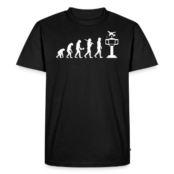 Air Traffic Controller Evolution Tower Pilot Lotse Gift - Men's Premium Organic T-Shirt - black - Front - Nico (187cm)