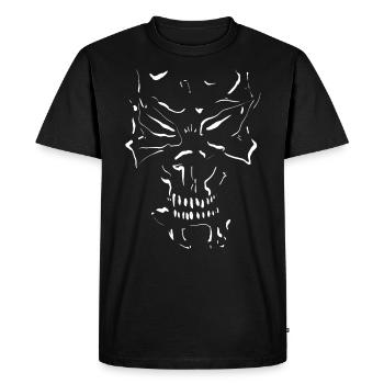 Crâne / Rocker / Halloween - T-shirt Premium bio Homme - noir - Devant - Nico (187cm)