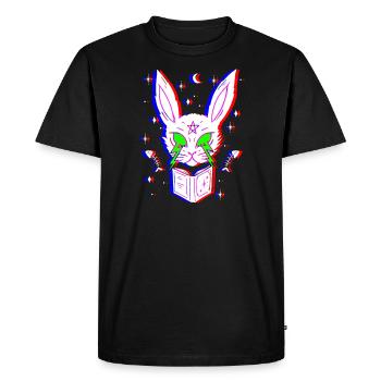 Techno Lapin démon Halloween Gothic - T-shirt Premium bio Homme - noir - Devant - Nico (187cm)
