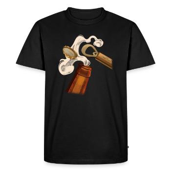 Open beer - Men's Premium Organic T-Shirt - black - Front - Nico (187cm)