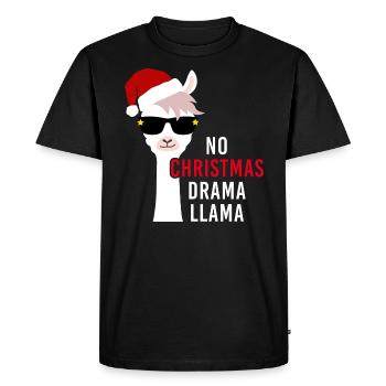 Lama de Noël pas de lama dramatique de Noël lama - T-shirt Premium bio Homme - noir - Devant - Nico (187cm)