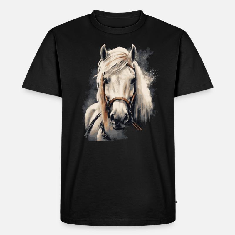 Islandpferd - Männer Premium Bio T-Shirt - Schwarz