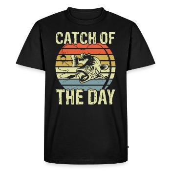 Catch of the Day Fish Lover Angler Nature - Men's Premium Organic T-Shirt - black - Front - Nico (187cm)