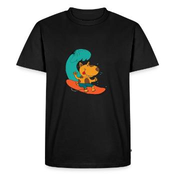 Chien de surf - T-shirt Premium bio Homme - noir - Devant - Nico (187cm)