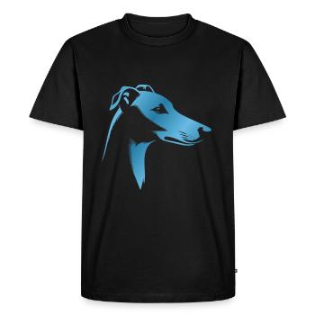 Greyhound Greyhound, Dog Head, Blue Drawing - Men's Premium Organic T-Shirt - black - Front - Nico (187cm)