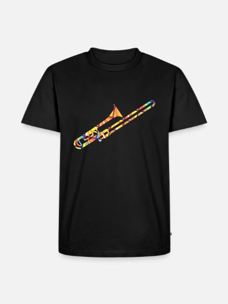 Trombone Geometric - Men's Premium Organic T-Shirt - black