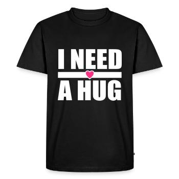 Hug Festival Fun saying - Men's Premium Organic T-Shirt - black - Front - Nico (187cm)