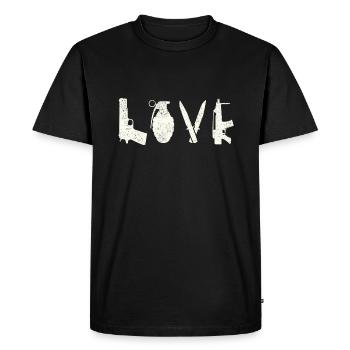 Armes Amour T-Shirt I Liberté Armes - T-shirt Premium bio Homme - noir - Devant - Nico (187cm)