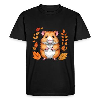Autumn hamster - Men's Premium Organic T-Shirt - black - Front - Nico (187cm)