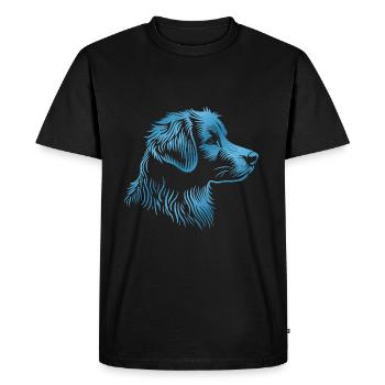NOUVELLE-ÉCOSSE CANARD TOLLING RETRIEVER Portrait bleu - T-shirt Premium bio Homme - noir - Devant - Nico (187cm)