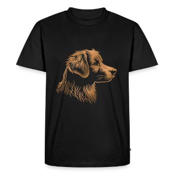 NOUVELLE-ÉCOSSE CANARD TOLLING RETRIEVER Portrait - T-shirt Premium bio Homme - noir - Devant - Nico (187cm)