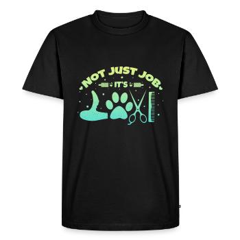 Coiffeur de chien chien - T-shirt Premium bio Homme - noir - Devant - Nico (187cm)
