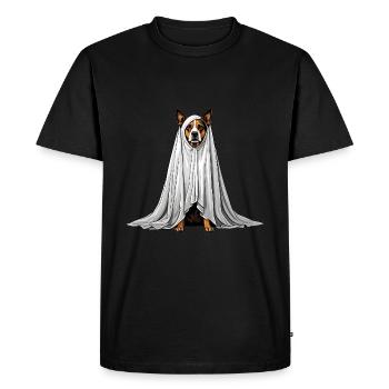 scary dog ghost - Men's Premium Organic T-Shirt - black - Front - Nico (187cm)