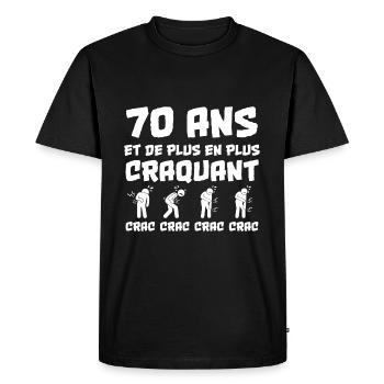 70 years old and still cute - Men's Premium Organic T-Shirt - black - Front - Nico (187cm)