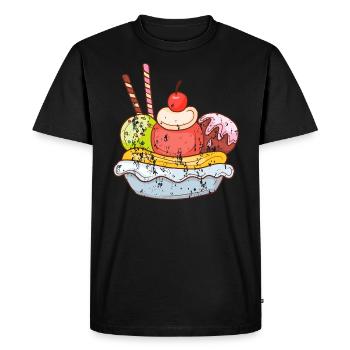 Coupe de glace style rétro grunge vintage - T-shirt Premium bio Homme - noir - Devant - Nico (187cm)