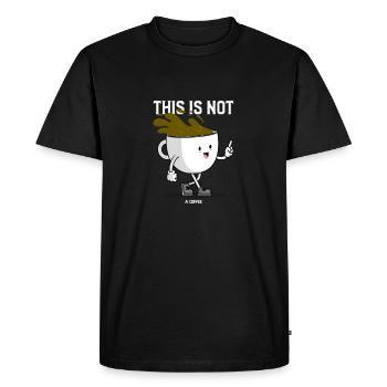 J'aime le cacao pas le café - T-shirt Premium bio Homme - noir - Devant - Nico (187cm)