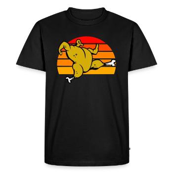 Roast Chicken Sunset - Men's Premium Organic T-Shirt - black - Front - Nico (187cm)