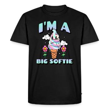 I’M A BIG SOFTIE - T-shirt Premium bio Homme - noir - Devant - Nico (187cm)