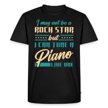 Je ne suis peut-être pas une rock star accordeur de piano drôle - T-shirt Premium bio Homme - noir - Devant - Nico (187cm)