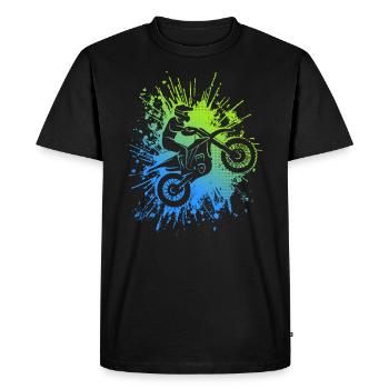 Motocross Vélo Motocycliste Garçons Moto - T-shirt Premium bio Homme - noir - Devant - Nico (187cm)
