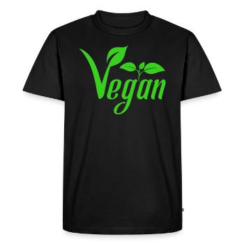 Végétalien avec les feuilles pour le végétal végétalien - T-shirt Premium bio Homme - noir - Devant - Nico (187cm)