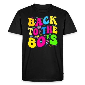 Amoureux Des Années 80, Fête Des Années 80, Années 80 - T-shirt Premium bio Homme - noir - Devant - Nico (187cm)
