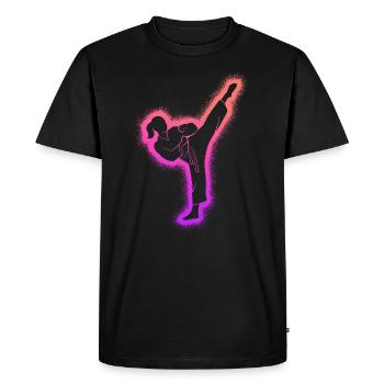 Taekwondo Martial Arts Women Children Girls Karate - Men's Premium Organic T-Shirt - black - Front - Nico (187cm)