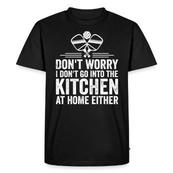 Don't Worry I Don't Go Into The Kitchen - T-shirt Premium bio Homme - noir - Devant - Nico (187cm)