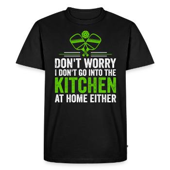 Don't Worry I Don't Go Into The Kitchen - T-shirt Premium bio Homme - noir - Devant - Nico (187cm)