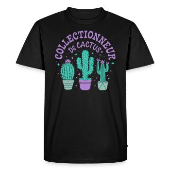 Collectionneur de Cactus - T-shirt Premium bio Homme - noir - Devant - Nico (187cm)