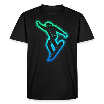 Snowboarders Snowboarding Men's Boys Snowboard - Men's Premium Organic T-Shirt - black - Front - Nico (187cm)