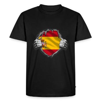 Fières racines espagnoles - T-shirt Premium bio Homme - noir - Devant - Nico (187cm)