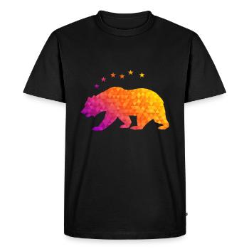 Géométrique de l’ours et des étoiles - T-shirt Premium bio Homme - noir - Devant - Nico (187cm)