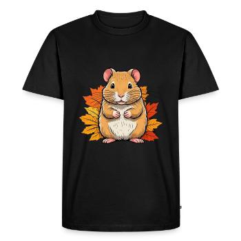 Halloween hamster / Autumn mouse - Men's Premium Organic T-Shirt - black - Front - Nico (187cm)