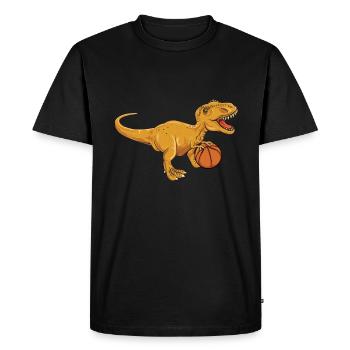 T-Rex Dinosaur Trex Dino Basketball - Men's Premium Organic T-Shirt - black - Front - Nico (187cm)