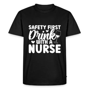 Infirmière pédiatrique - T-shirt Premium bio Homme - noir - Devant - Nico (187cm)