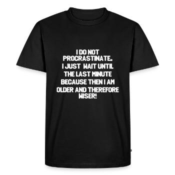 Je ne tergiverse pas - T-shirt Premium bio Homme - noir - Devant - Nico (187cm)