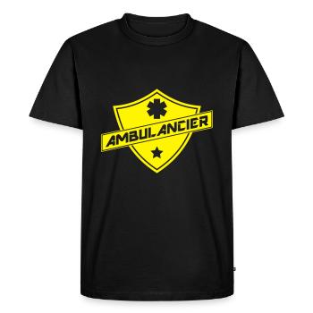 blason ambulancier - T-shirt Premium bio Homme - noir - Devant - Nico (187cm)