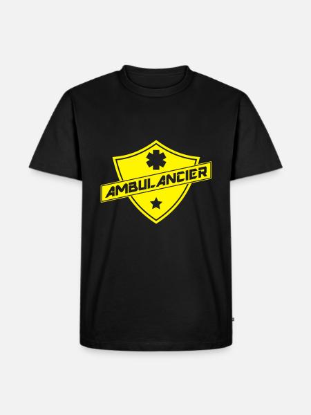 blason ambulancier - Männer Premium Bio T-Shirt - Schwarz