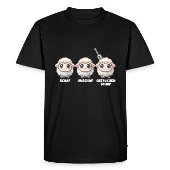 Schaf Unschaf gestochen Schaf - Männer Premium Bio T-Shirt - Schwarz - Vorne - Nico (187cm)