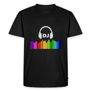 DJ - Men's Premium Organic T-Shirt - black - Front - Nico (187cm)