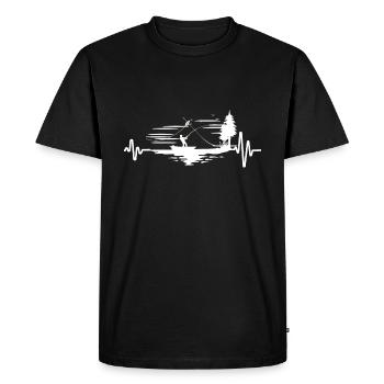 Heartbeat Fishing - T-shirt Premium bio Homme - noir - Devant - Nico (187cm)