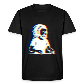 EDM - DJ - Glitch Rave Style - T-shirt Premium bio Homme - noir - Devant - Nico (187cm)